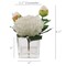Artificial Cream Peony Arrangement - Lifelike Silk Flowers in Glass Square Vase, Ideal for Home, Office & Wedding Décor - Spring & Year-Round Elegance, Floral Home by Artificial Flowers